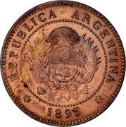Argentina Centavo Capped Liberty 1895 KM# 32 LIBERTAD UN CENTAVO OUDINE coin reverse Argentina Centavo Capped Liberty 1895 KM# 32 LIBERTAD UN CENTAVO OUDINE coin reverse