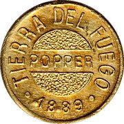 Argentina Gramo Popper 1889 KM# Tn3 TIERRA DEL FUEGO POPPER 1889 coin obverse