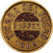 Argentina Gramo Popper 1889 KM# Tn1 TIERRA DEL FUEGO POPPER 1889 coin obverse