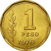 Argentina Peso Radiant Sunface 1976 KM# 69 1 PESO 1974 coin reverse Argentina Peso Radiant Sunface 1976 KM# 69 1 PESO 1974 coin reverse