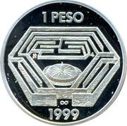 Argentina Peso Jorge Luis Borges 100th Anniversary of Birth 1999 Proof KM# 127 1 PESO 1999 coin reverse Argentina Peso Jorge Luis Borges 100th Anniversary of Birth 1999 Proof KM# 127 1 PESO 1999 coin reverse