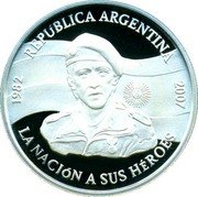 Argentina Peso 25th Anniversary Malvinas Islands Occupation 2007 Proof KM# 153 REPUBLICA ARGENTINA 1982 2207 LA NACION A SUS HEROES coin obverse Argentina Peso 25th Anniversary Malvinas Islands Occupation 2007 Proof KM# 153 REPUBLICA ARGENTINA 1982 2207 LA NACION A SUS HEROES coin obverse