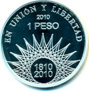 Argentina Peso Bicentennial Aconcagua 2010 Proof KM# 164 REPÚBLICA ARGENTINA MAR DEL PLATA coin obverse Argentina Peso Bicentennial Aconcagua 2010 Proof KM# 164 REPÚBLICA ARGENTINA MAR DEL PLATA coin obverse