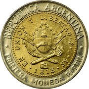 Argentina Peso Sun Rio de la Plata Province 2013 KM# 112.4 REPUBLICA ARGENTINA EN UNION Y LIBERTAD PTS J 8S 1813 PRIMERA MONEDA PATRIA coin obverse Argentina Peso Sun Rio de la Plata Province 2013 KM# 112.4 REPUBLICA ARGENTINA EN UNION Y LIBERTAD PTS J 8S 1813 PRIMERA MONEDA PATRIA coin obverse