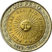 Argentina Peso Sun Rio de la Plata Province 2013 KM# 112.4 UN PESO PROVINCIAS DEL RIO DE LA PLATA 1813-2013 coin reverse Argentina Peso Sun Rio de la Plata Province 2013 KM# 112.4 UN PESO PROVINCIAS DEL RIO DE LA PLATA 1813-2013 coin reverse