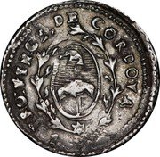 Argentina Real Radiant Sunface Cordoba 1841 PNP KM# 9 PROVINCIA DE CORDOVA coin obverse Argentina Real Radiant Sunface Cordoba 1841 PNP KM# 9 PROVINCIA DE CORDOVA coin obverse