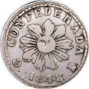 Argentina Real Radiant Sunface Cordoba 1848 KM# 26.2 CONFEDERADA 9. 1848 D. coin reverse Argentina Real Radiant Sunface Cordoba 1848 KM# 26.2 CONFEDERADA 9. 1848 D. coin reverse