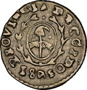 Argentina Real Cordoba 1843 JPP CORDO and CONFEDERDA KM# 21 PROVINCIA DE CORDOV 1843 coin obverse