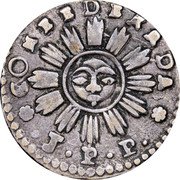 Argentina Real Radiant Sunface Cordoba 1843 JPP KM# 7 CONFEDERADA / P.N.P. coin reverse