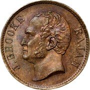 Malaysia Half Cent James Brooke Sarawak 1863 KM# 2 J. BROOKE RAJAH coin obverse Malaysia Half Cent James Brooke Sarawak 1863 KM# 2 J. BROOKE RAJAH coin obverse
