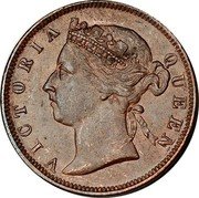 Malaysia 1/2 Cent Victoria Straits Settlements 1884 KM# 8a VICTORIA QUEEN coin obverse Malaysia 1/2 Cent Victoria Straits Settlements 1884 KM# 8a VICTORIA QUEEN coin obverse