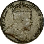 Malaysia 1/2 Cent Edward VII Straits Settlements 1908 KM# 18 EDWARD VII KING & EMPEROR coin obverse Malaysia 1/2 Cent Edward VII Straits Settlements 1908 KM# 18 EDWARD VII KING & EMPEROR coin obverse