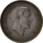 Malaysia Half Cent Charles V. Brooke Sarawak 1933 H KM# 20 C. V. BROOKE RAJAH coin obverse Malaysia Half Cent Charles V. Brooke Sarawak 1933 H KM# 20 C. V. BROOKE RAJAH coin obverse