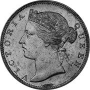 Malaysia 1/2 Cent Victoria Trial Strike 1891  KM#Pn7 KM# Pn7 VICTORIA QUEEN coin obverse Malaysia 1/2 Cent Victoria Trial Strike 1891  KM#Pn7 KM# Pn7 VICTORIA QUEEN coin obverse