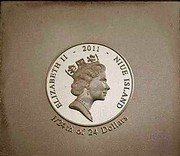 Niue 1 Dollar The da Vinci Codex. Helicopter 2011 Proof KM# 548 ELIZABETH II 2011 NIUE ISLAND 1/24TH OF 24 DOLLARS coin obverse Niue 1 Dollar The da Vinci Codex. Helicopter 2011 Proof KM# 548 ELIZABETH II 2011 NIUE ISLAND 1/24TH OF 24 DOLLARS coin obverse