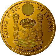Spain 1,5 Euro Toro 2022 ♔M bullion FELIPE VI REY DE ESPAÑA PLUS VLTRA 1 ONZA 999,9 ORO coin obverse Spain 1,5 Euro Toro 2022 ♔M bullion FELIPE VI REY DE ESPAÑA PLUS VLTRA 1 ONZA 999,9 ORO coin obverse