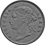Malaysia 1 Cent (Victoria Trial Strike) KM# Pn4 VICTORIA QUEEN coin obverse Malaysia 1 Cent (Victoria Trial Strike) KM# Pn4 VICTORIA QUEEN coin obverse