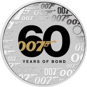 Tuvalu 1 Dollar (60 years of James Bond) 007 TM 60 YEARS OF BOND coin reverse Tuvalu 1 Dollar (60 years of James Bond) 007 TM 60 YEARS OF BOND coin reverse