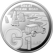Australia 1 Dollar Letter G 2022  Proof - 26 Coin Set GREAT OCEAN ROAD G 1 DOLLAR coin reverse