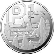 Australia 1 Dollar Letter P 2022  Proof - 26 Coin Set P 1 DOLLAR THE PINNACLES coin reverse
