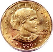 USA One Dollar Susan B. Anthony Pattern 1999 P LIBERTY IN GOD WE TRUST S FG 1979 coin obverse