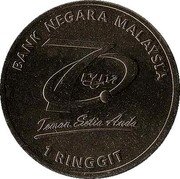 Malaysia 1 Ringgit Agong XIV Radio Television Malaysia 2016  Brilliant Uncirculated in card) BANK NEGARA MALAYSIA 70 RTM TEMAN SETIA ANDA 1 RINGGIT coin obverse Malaysia 1 Ringgit Agong XIV Radio Television Malaysia 2016  Brilliant Uncirculated in card) BANK NEGARA MALAYSIA 70 RTM TEMAN SETIA ANDA 1 RINGGIT coin obverse
