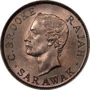 Malaysia 10 Cents Charles J. Brooke Sarawak 1913 H KM# 9 C.BROOKE RAJAH SARAWAK coin obverse Malaysia 10 Cents Charles J. Brooke Sarawak 1913 H KM# 9 C.BROOKE RAJAH SARAWAK coin obverse