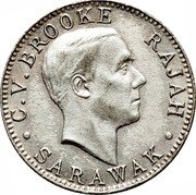 Malaysia 10 Cents Charles V. Brooke Sarawak 1920 H KM# 15 C. V. BROOKE RAJAH SARAWAK coin obverse Malaysia 10 Cents Charles V. Brooke Sarawak 1920 H KM# 15 C. V. BROOKE RAJAH SARAWAK coin obverse
