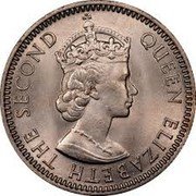 Malaysia 10 Cents Malaya and British Borneo 1953 Proof KM# 2a QUEEN ELIZABETH THE SECOND coin obverse Malaysia 10 Cents Malaya and British Borneo 1953 Proof KM# 2a QUEEN ELIZABETH THE SECOND coin obverse