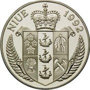 Niue 10 Dollars Cook's Pacific Voyages 1992 Proof KM# 69 NIUE 1992 coin obverse Niue 10 Dollars Cook's Pacific Voyages 1992 Proof KM# 69 NIUE 1992 coin obverse