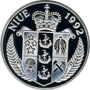Niue 10 Dollars Moon Landing Luna 9 1992 Proof KM# 70 NIUE 1992 coin obverse Niue 10 Dollars Moon Landing Luna 9 1992 Proof KM# 70 NIUE 1992 coin obverse