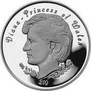 Niue 10 Dollars Diana. Princess of Wales 1997 Proof KM# 92 DIANA - PRINCESS OF WALES $10 coin reverse Niue 10 Dollars Diana. Princess of Wales 1997 Proof KM# 92 DIANA - PRINCESS OF WALES $10 coin reverse