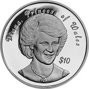 Niue 10 Dollars Diana. Princess of Wales 1997 Proof KM# 91 DIANA, PRINCESS OF WALES $10 coin reverse Niue 10 Dollars Diana. Princess of Wales 1997 Proof KM# 91 DIANA, PRINCESS OF WALES $10 coin reverse