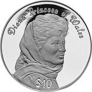 Niue 10 Dollars Diana. Princess of Wales 1998 Proof KM# 105 DIANA - PRINCESS OF WALES $10 coin reverse Niue 10 Dollars Diana. Princess of Wales 1998 Proof KM# 105 DIANA - PRINCESS OF WALES $10 coin reverse