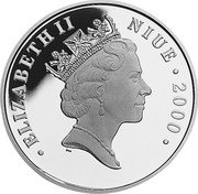 Niue 10 Dollars Snoopy & Woodstock 2000 Proof KM# 116 ELIZABETH II NIUE 2000 RDM coin obverse Niue 10 Dollars Snoopy & Woodstock 2000 Proof KM# 116 ELIZABETH II NIUE 2000 RDM coin obverse