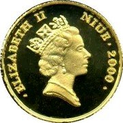 Niue 10 Dollars Black and Gold Angelfish 2000 Proof KM# 182 ELIZABETH II NIUE 2000 coin obverse Niue 10 Dollars Black and Gold Angelfish 2000 Proof KM# 182 ELIZABETH II NIUE 2000 coin obverse