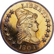 USA 10 Dollars Liberty Cap Pattern 1804 LIBERTY 1804 coin obverse USA 10 Dollars Liberty Cap Pattern 1804 LIBERTY 1804 coin obverse