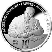 Malta 10 Euro (150th anniversary of the birth of Agostino Levanzin) NGB 1872 / 1955 10 EURO AGOSTINO LEVANZIN LAWYER AUTHOR ACTIVIST coin reverse Malta 10 Euro (150th anniversary of the birth of Agostino Levanzin) NGB 1872 / 1955 10 EURO AGOSTINO LEVANZIN LAWYER AUTHOR ACTIVIST coin reverse