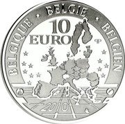 Belgium 10 Euro Tervuren Royal Museum for Central Africa 2010 Proof KM# 291a 10 EURO 2010 BELGIQUE BELGIE BELGIEN coin obverse Belgium 10 Euro Tervuren Royal Museum for Central Africa 2010 Proof KM# 291a 10 EURO 2010 BELGIQUE BELGIE BELGIEN coin obverse