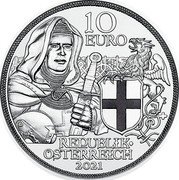 Austria 10 Euro Brotherhood Teutonic 2021  Proof 10 EURO REPUBLIK ÖSTERREICH 2021 coin obverse Austria 10 Euro Brotherhood Teutonic 2021  Proof 10 EURO REPUBLIK ÖSTERREICH 2021 coin obverse