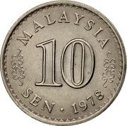 Malaysia 10 Sen Parliament House 1978 KM# 3 GC coin reverse Malaysia 10 Sen Parliament House 1978 KM# 3 GC coin reverse