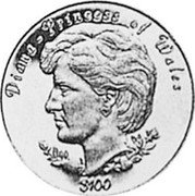 Niue 100 Dollars Diana - Princess of Wales 1997 Proof KM# 101 DIANA - PRINCESS OF WALES $ 100 coin reverse Niue 100 Dollars Diana - Princess of Wales 1997 Proof KM# 101 DIANA - PRINCESS OF WALES $ 100 coin reverse