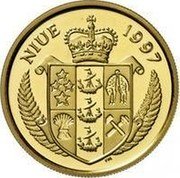 Niue 100 Dollars Diana - Princess of Wales in headscarf 1997 Proof KM# 111 NIUE 1997 coin obverse