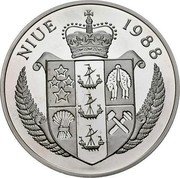 Niue 100 Dollars Navratilova, Graf and Evert 1988 Proof KM# 40 NIUE 1988 coin obverse Niue 100 Dollars Navratilova, Graf and Evert 1988 Proof KM# 40 NIUE 1988 coin obverse