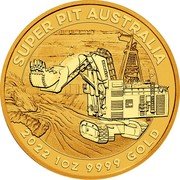 Australia 100 Dollars Super Pit Australia 2022 P SUPER PIT AUSTRALIA 2022 1 OZ 9999 GOLD coin reverse Australia 100 Dollars Super Pit Australia 2022 P SUPER PIT AUSTRALIA 2022 1 OZ 9999 GOLD coin reverse