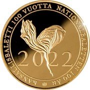 Finland 100 Euro (Centenary of The National Ballet) KANSALLISBALETTI 100 VUOTTA 100 NATIONALBALETTEN 100 ÅR 2022 LMK coin reverse Finland 100 Euro (Centenary of The National Ballet) KANSALLISBALETTI 100 VUOTTA 100 NATIONALBALETTEN 100 ÅR 2022 LMK coin reverse