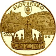 Slovakia 100 Euro (Rudolph's coronation) 2022 K SLOVENSKO coin obverse Slovakia 100 Euro (Rudolph's coronation) 2022 K SLOVENSKO coin obverse