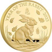 UK 1000 Pounds (Year of the Rabbit) YEAR OF THE RABBIT 2023 兔 LM coin reverse