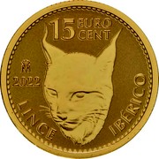 Spain 15 Euro Cent Iberian lynx 2022 ♔M LINCE IBÉRICO M 2022 15 EURO CENT. coin reverse