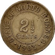 Malaysia 2-1/2 Cents Edward VII Br. North Borneo 1903 H KM# 4 PERGO ET PERAGO H coin reverse Malaysia 2-1/2 Cents Edward VII Br. North Borneo 1903 H KM# 4 PERGO ET PERAGO H coin reverse